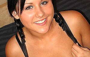 Young Brunette Mya Tugs On Her Pigtails Amateur, Schoolgirl, Socks, Tiny-Tits, Upskirt